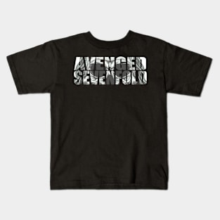 avenged font skull inside Kids T-Shirt